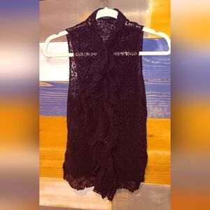 Ralph Lauren M Aubergine/Plum Crochet Top